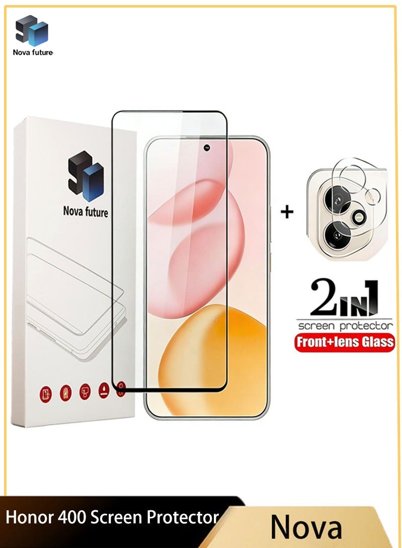 قطع واقي شاشة وكاميرا لهاتف Honor 400 5G - شفافية عالية وتغطية كاملة للحماية من الخدوش والصدمات - Image 1